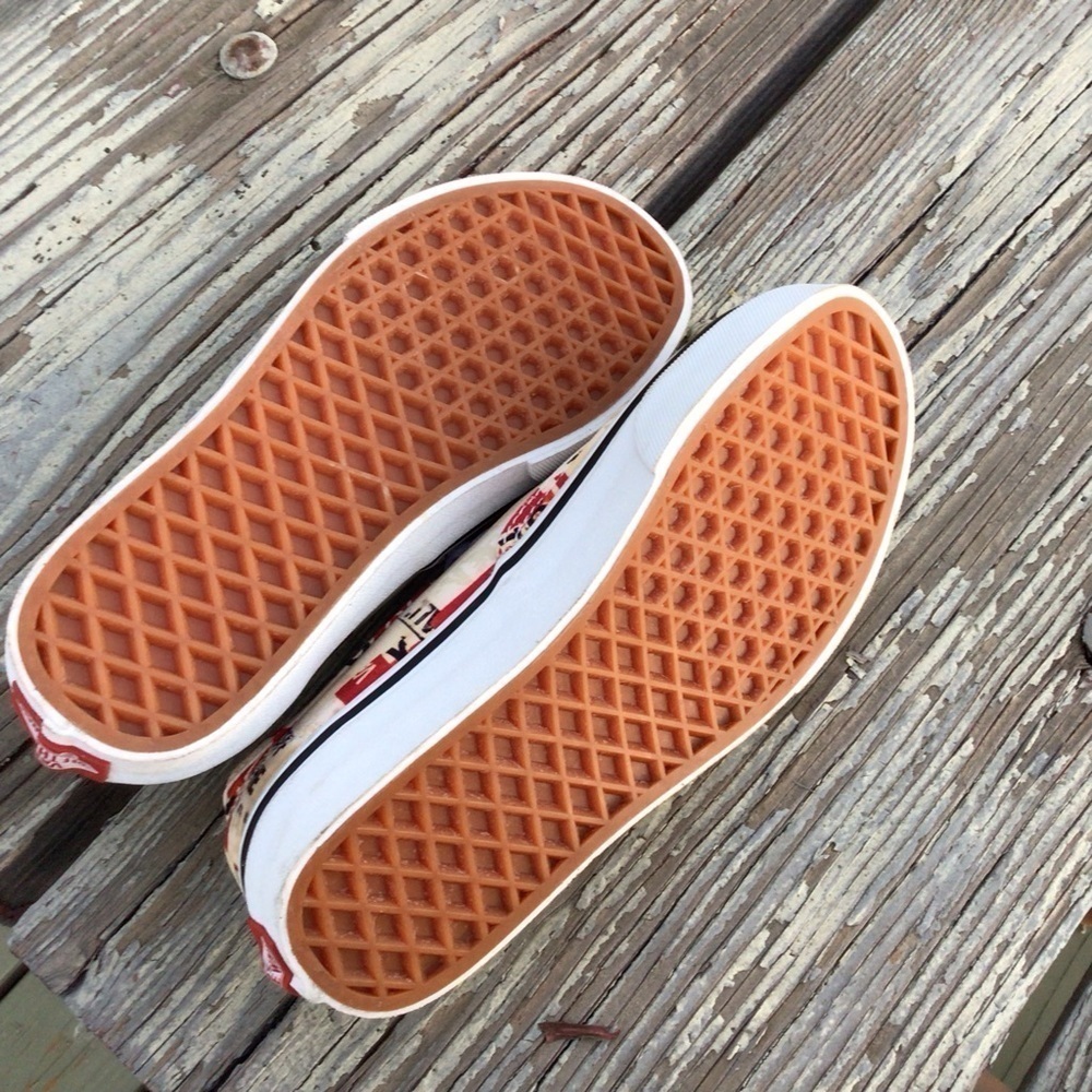 Vans Authentic Packing Tape Sneaker Classic Of The Wall Off White / Red … - Picture 3 of 8